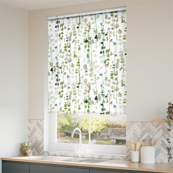 ColorizedZoom Alyssa Leaf Green Roller Blind 3467