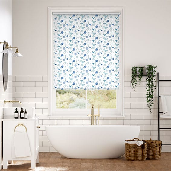 Colorized Splash Blackout Bubbles Blue Roller Blind 3492