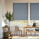 Colorized Fretwork Diamond Indigo Roller Blind 3507