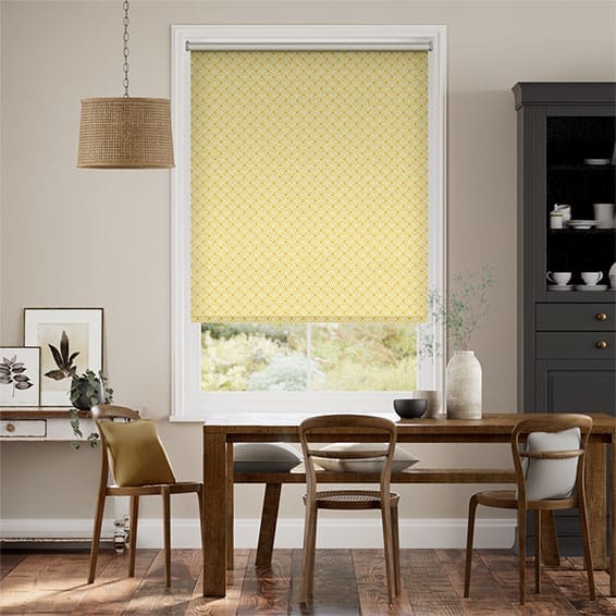 Colorized Fretwork Diamond Honey Roller Blind 3506