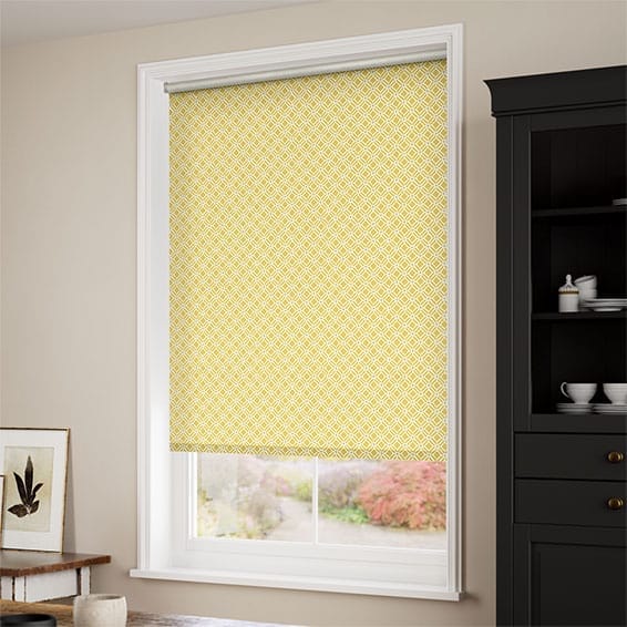 ColorizedZoom Fretwork Diamond Honey Roller Blind