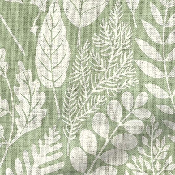 ColorizedPLA Choices Scandi Ferns Vintage Linen Sage Roller Blind 3513