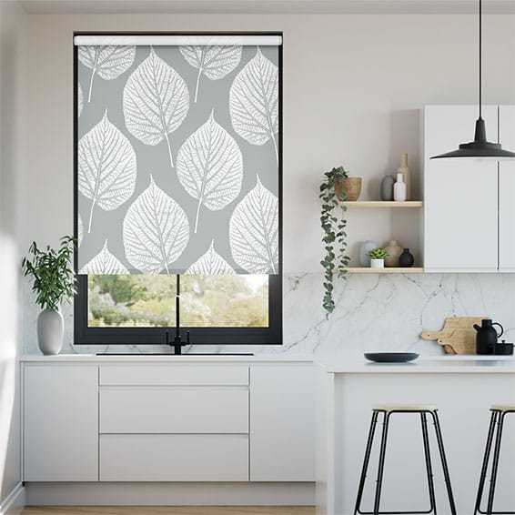 Colorized Aspen Leaf Pewter Roller Blind 3521