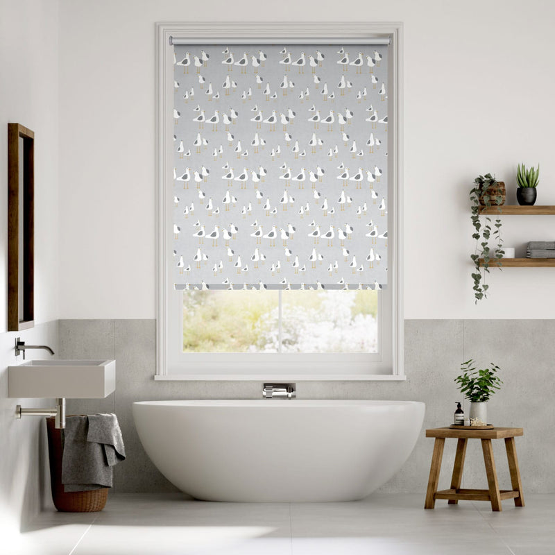 Colorized Splash Blackout Gulls Storm Grey Roller Blind 3557