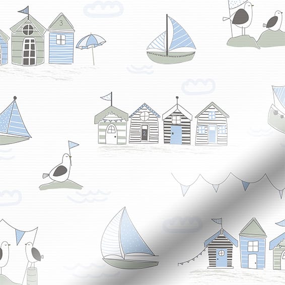 ColorizedPLA Splash Blackout Beach Hut Blue Roller Blind 3560