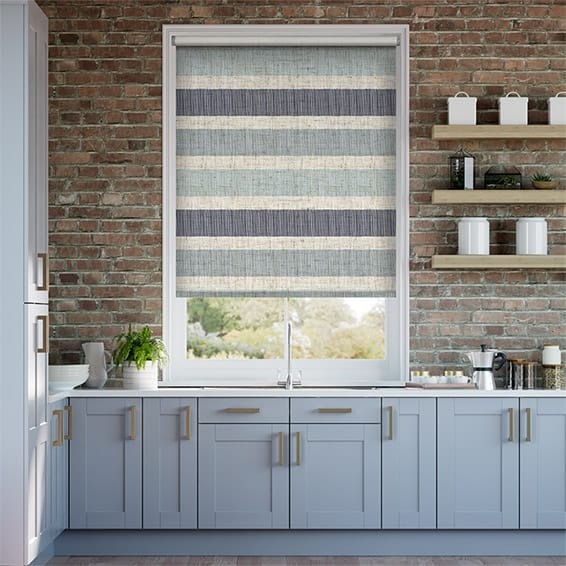 Colorized Choices Cardigan Stripe Linen Blue Horizon Roller Blind 3610
