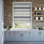 Colorized Choices Cardigan Stripe Linen Blue Horizon Roller Blind 3610