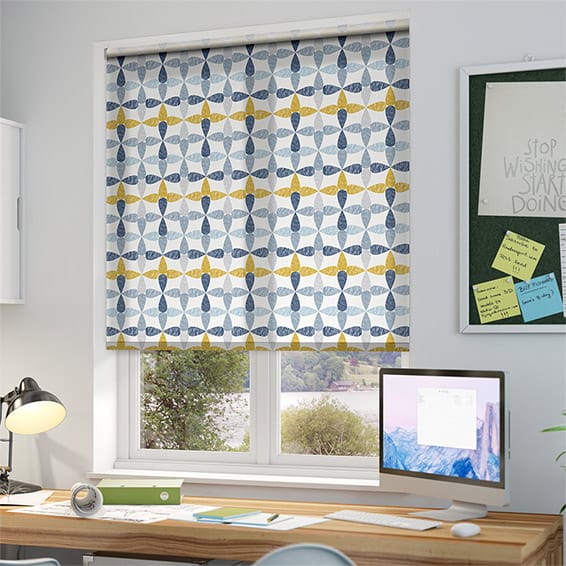 ColorizedZoom Circus Leaves Blue Roller Blind 3618