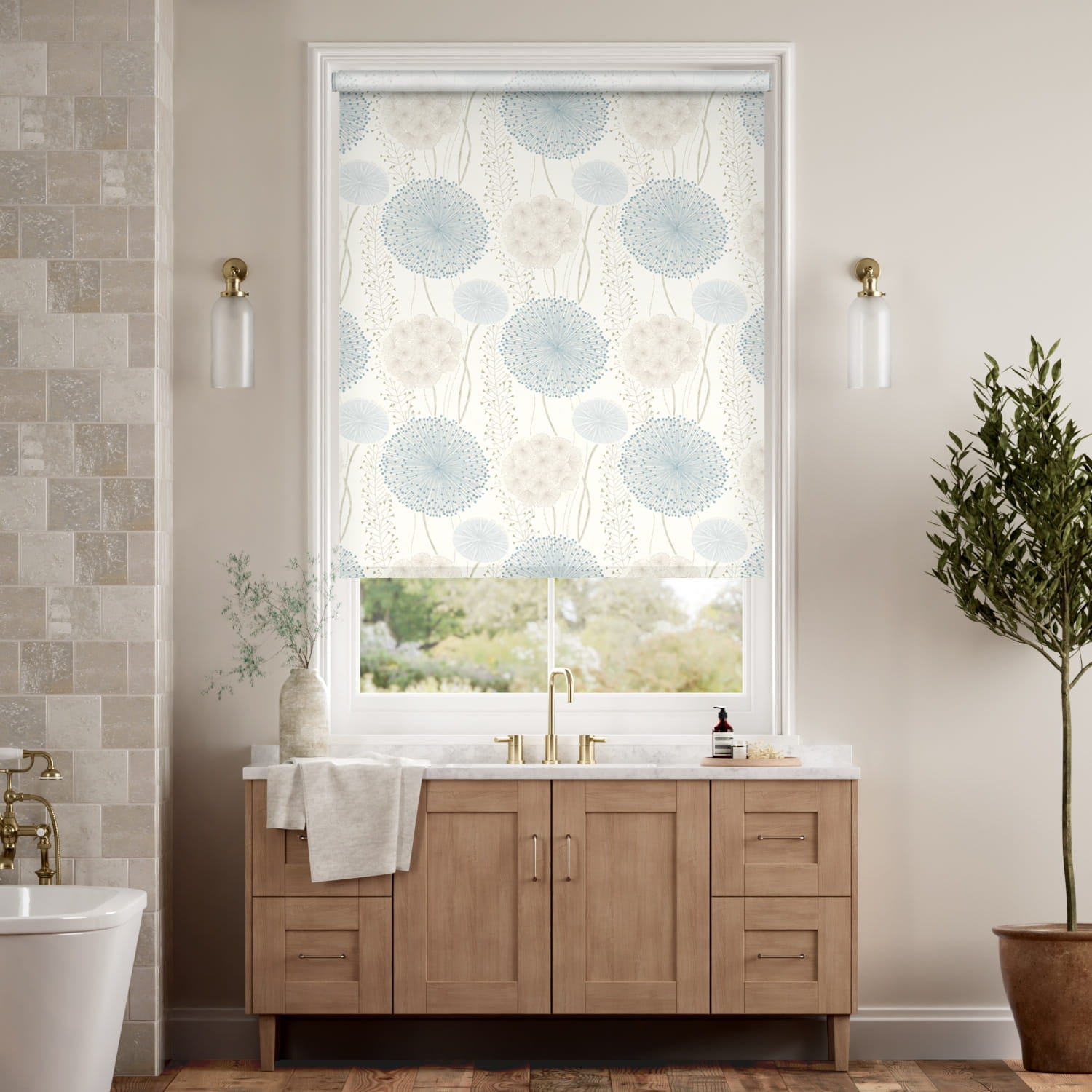 Colorized Gardenia Blush Cloud  Roller Blind 3688
