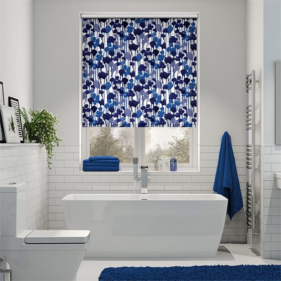 Colorized Splash Blackout Midnight Rushes Lagoon Blue Roller Blind 3698