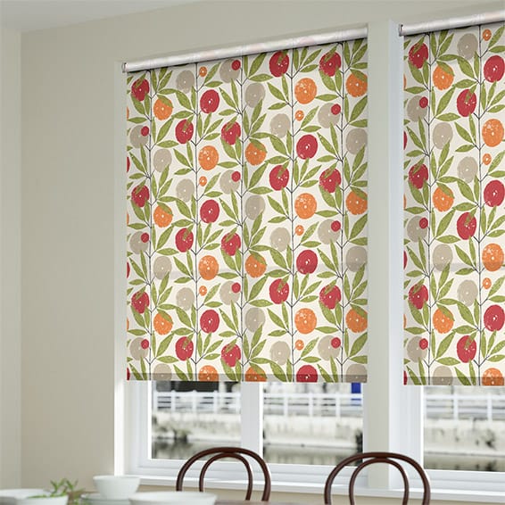 ColorizedZoom Blomma Trail Tangerine Roller Blind 3708