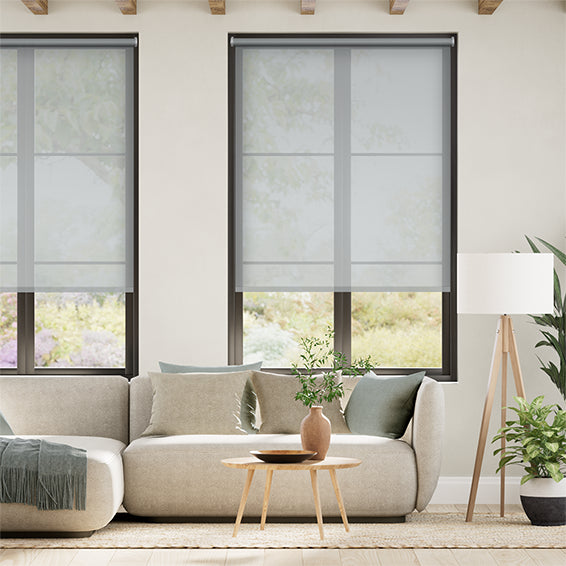 Colorized Oculus Modern Grey Magic Screen Roller Blind