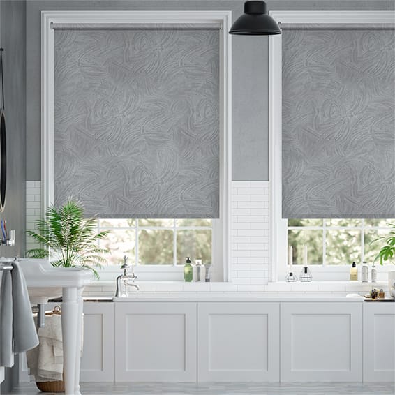 Colorized Waves Blackout Grey Roller Blind 3753