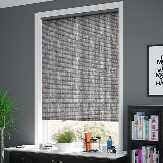 ColorizedZoom Adriana Glimmer Blackout Pewter Roller Blind