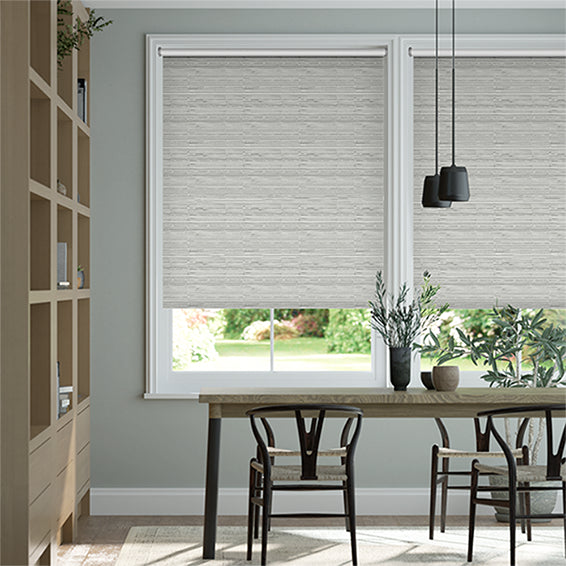 Colorized Lucius Blackout Mist Grey Roller Blind 3787