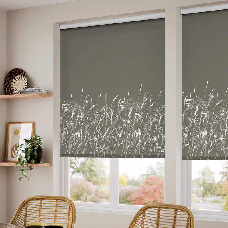 ColorizedZoom Blowing Grasses Storm Roller Blind