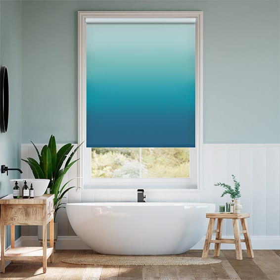 Colorized Ombre Teal Roller Blind 3808