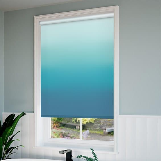 ColorizedZoom Ombre Teal Roller Blind 3808