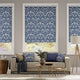 Colorized William Morris Strawberry Thief Indigo Blue Roller Blind 3818