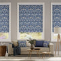 Colorized William Morris Strawberry Thief Indigo Blue Roller Blind 3818