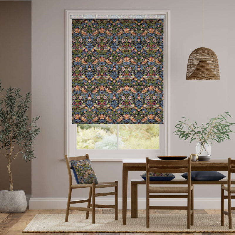 Colorized William Morris Strawberry Thief Jewel Roller Blind 9005