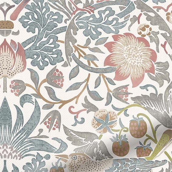 ColorizedPLA William Morris Strawberry Thief Rose Chalk Roller Blind 3820