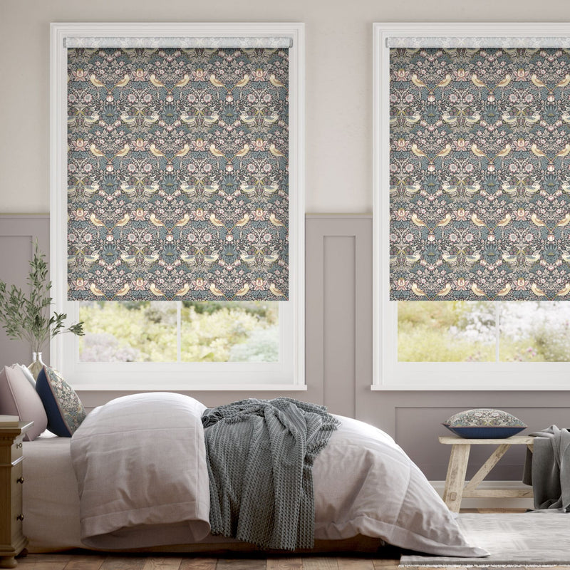 Colorized William Morris Strawberry Thief Vintage Blush Roller Blind 3821