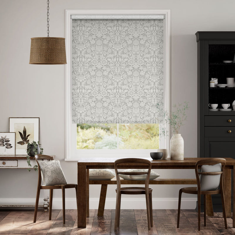 Colorized William Morris Sunflower Silver Grey Roller Blind 3822