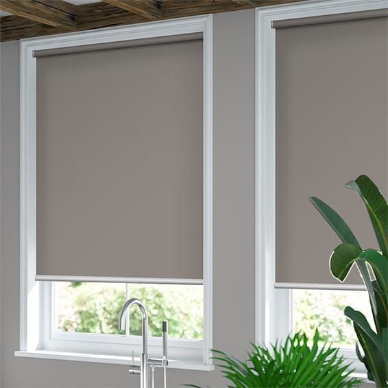 ColorizedZoom Electric Blackout Titan Fairview Taupe Roller Blind 3836