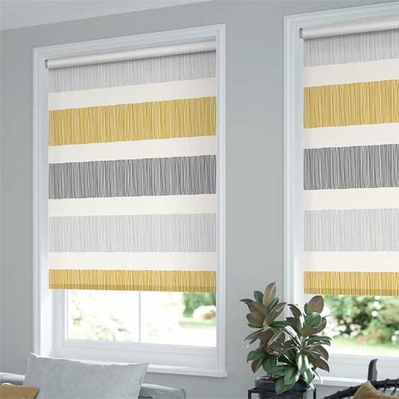 ColorizedZoom Electric Cardigan Stripe Flax Grey Roller Blind 3845