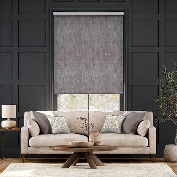 Colorized Electric Thermal Luxe Dimout Cinder Roller Blind 3865