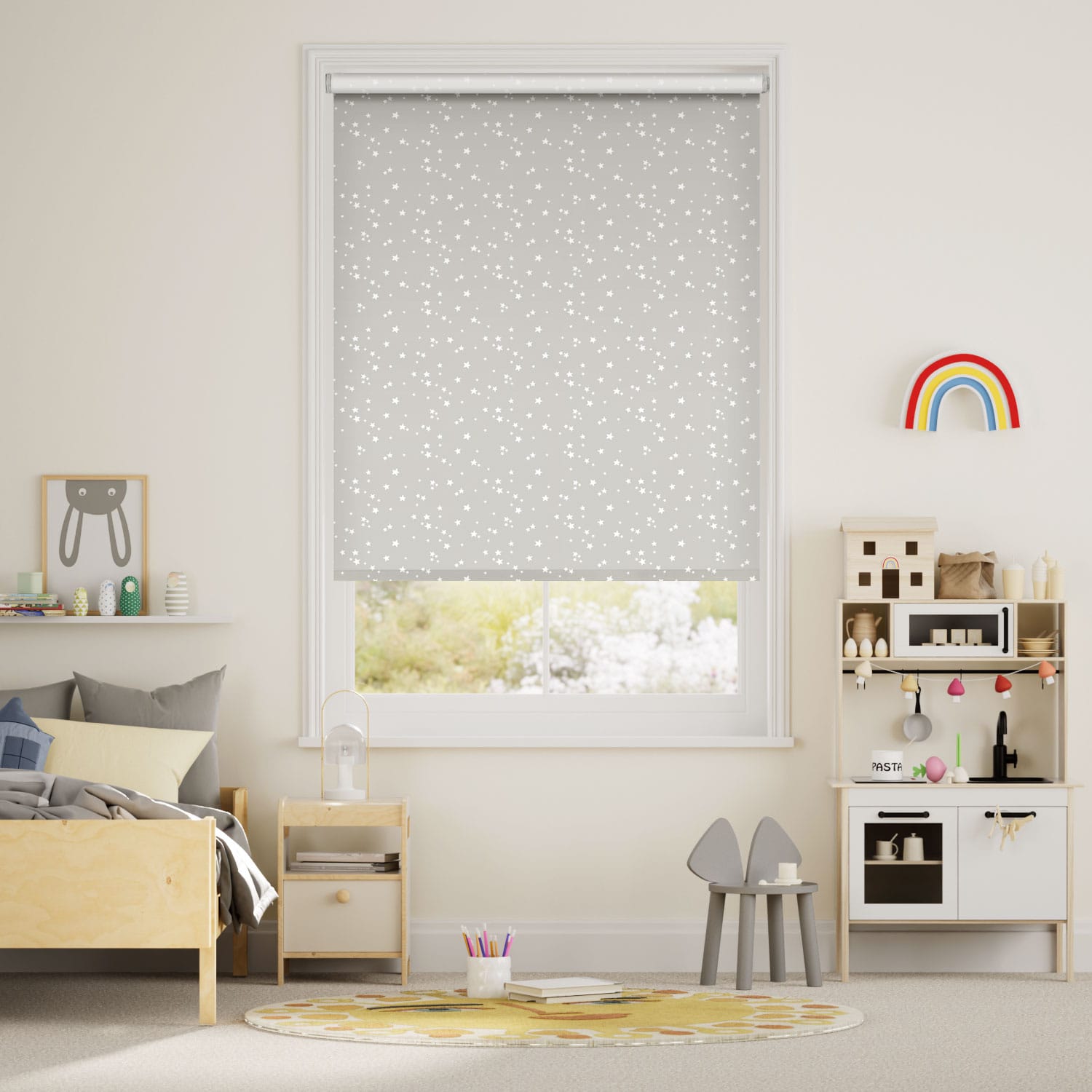 Colorized Electric Twinkling Stars Blackout Cloud Roller Blind 3868