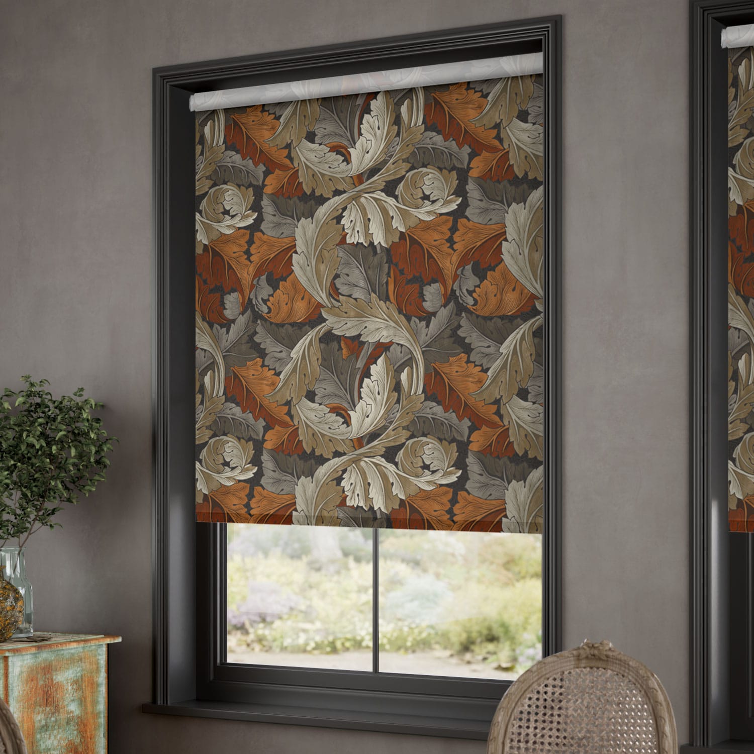 ColorizedZoom William Morris Acanthus Velvet Chestnut Roller Blind 3909