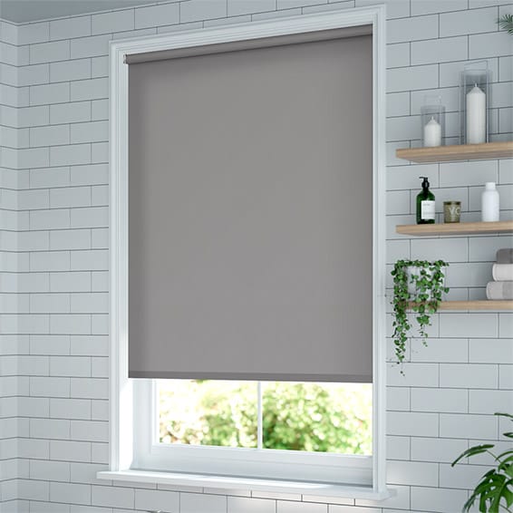 ColorizedZoom Metropolis PVC Blackout Pewter Roller Blind