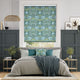Colorized William Morris Honeysuckle and Tulip Velvet Moonstone Roller Blind 3947