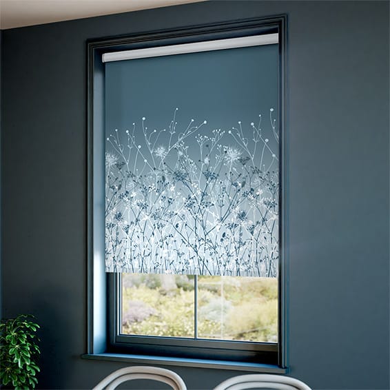 ColorizedZoom September Meadow Smoke Blue Roller Blind