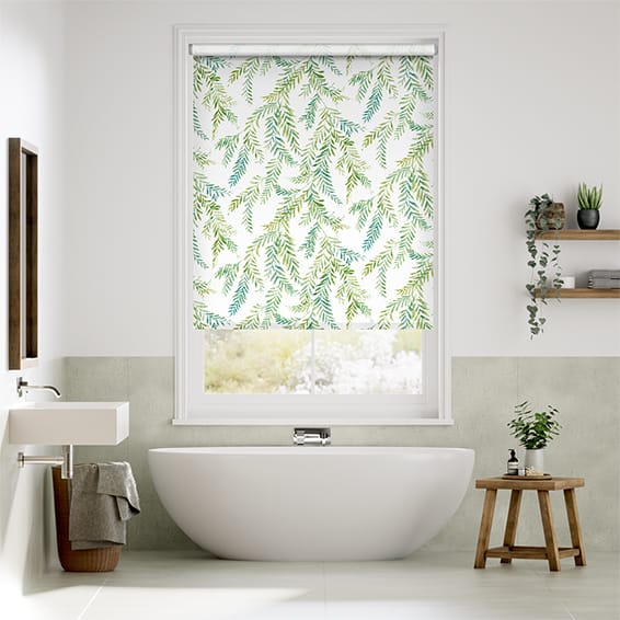 Colorized Dappled Ferns Leaf Green Roller Blind 4006