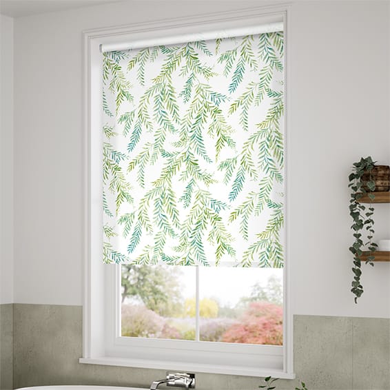ColorizedZoom Dappled Ferns Leaf Green Roller Blind 4006