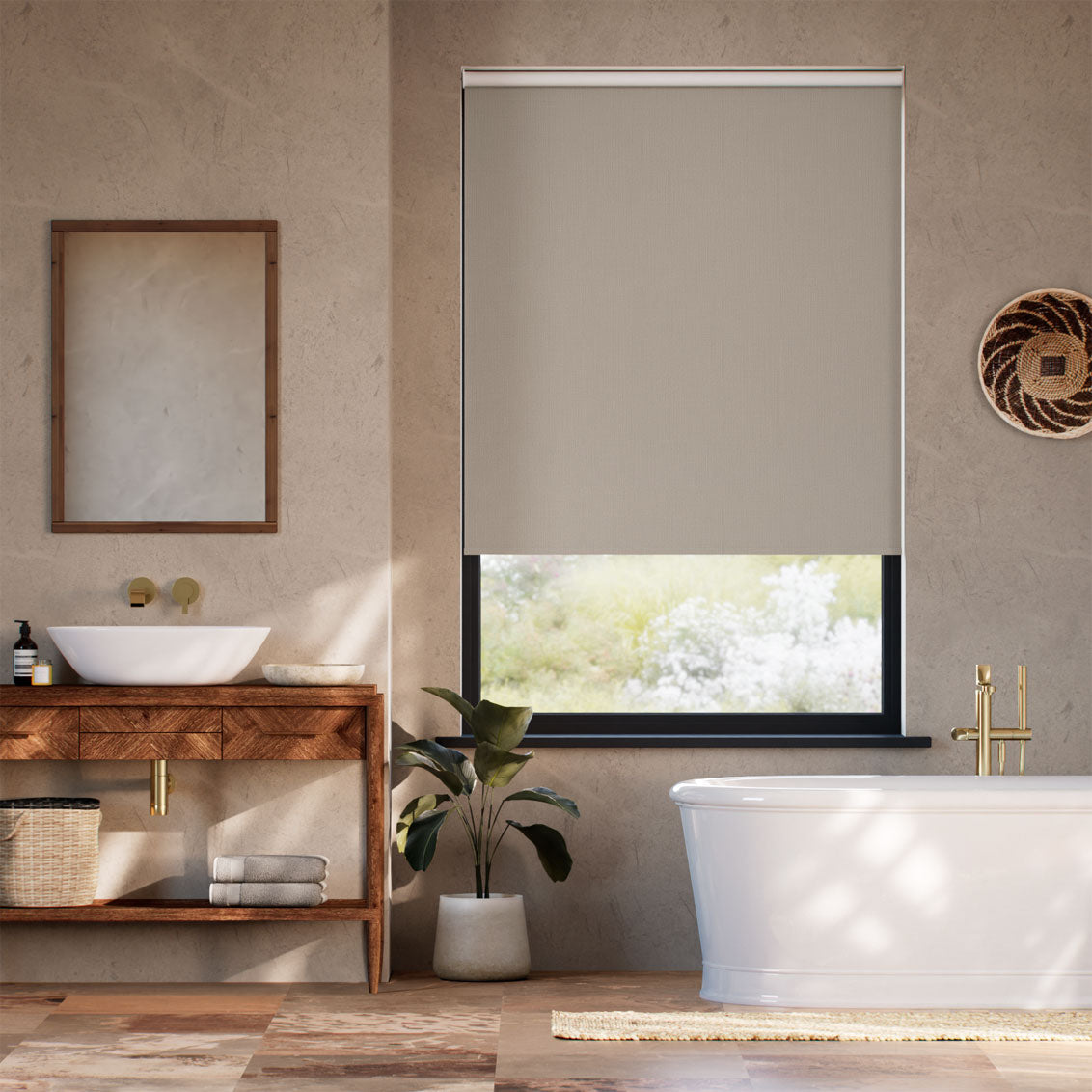 Colorized Fara Blackout Driftwood Roller Blind 4017