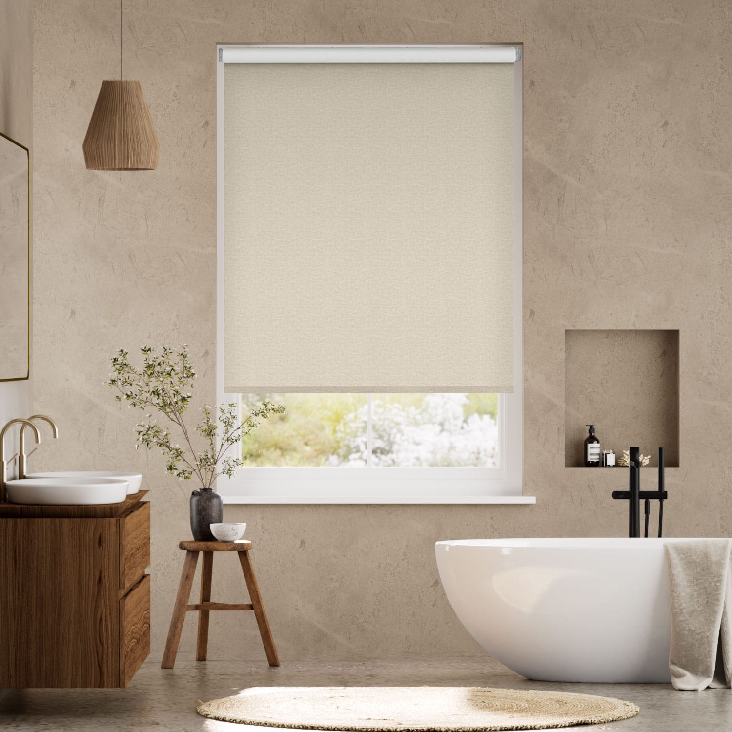 Colorized Fara Blackout Travertine  Roller Blind 4028