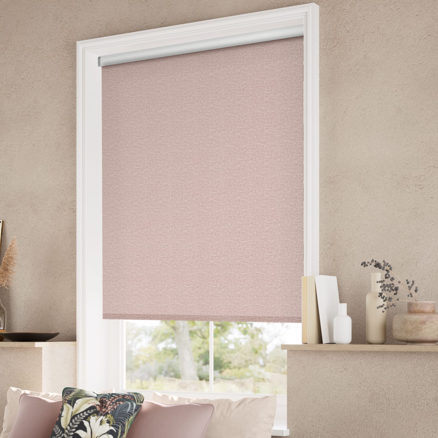 ColorizedZoom Fara Blackout Moroccan Rose  Roller Blind 4020