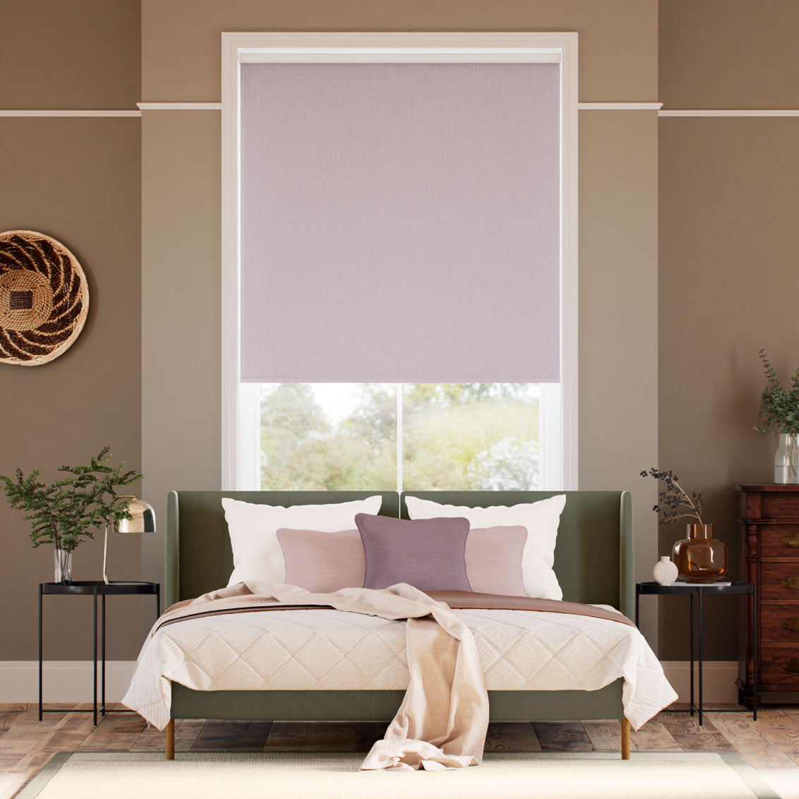 Colorized Fara Blackout Trailing Wisteria Roller Blind
