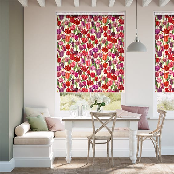 Colorized Tulips Pink Roller Blind 4031