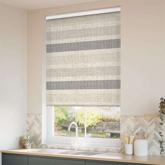 ColorizedZoom Electric Choices Cardigan Stripe Linen Stone  Roller Blind 4058