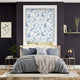 Colorized Bird Toile French Blue Roller Blind 4073
