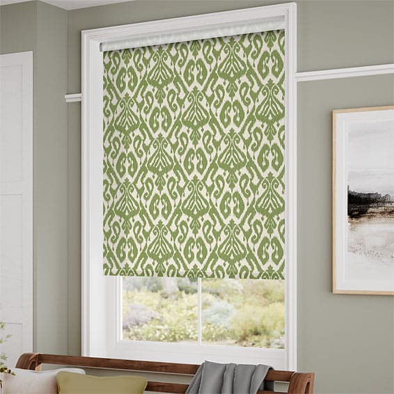 ColorizedZoom Ikat Damask Cactus Roller Blind 4075
