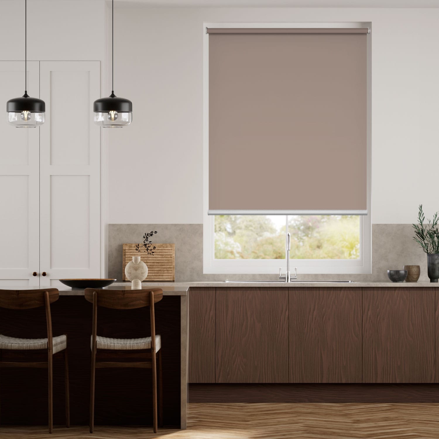 Colorized Electric Titan Blackout Warm Stone Roller Blind 4138