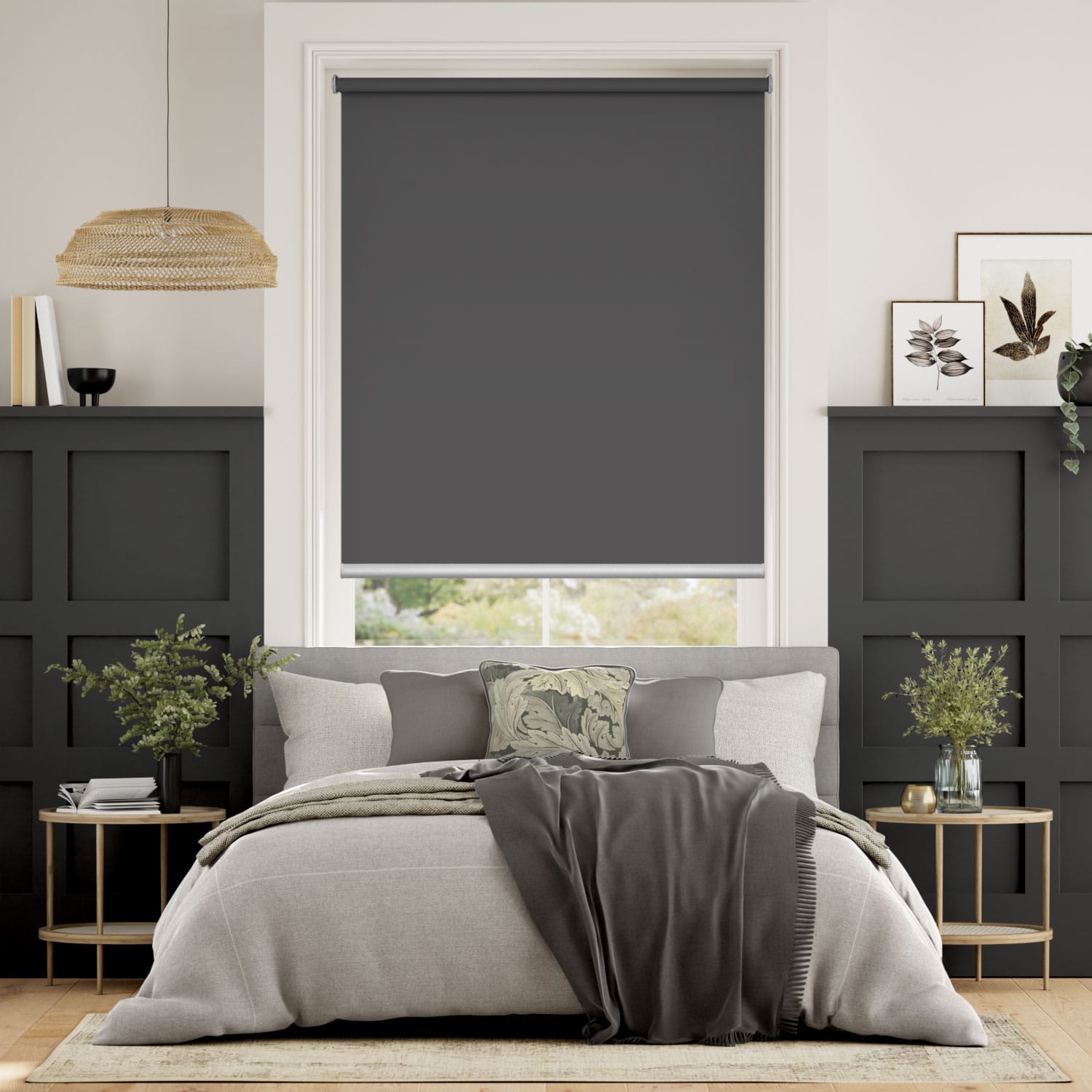 Colorized Electric Titan Blackout Wrought Iron Roller Blind 4139