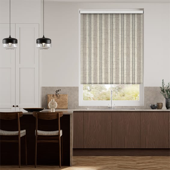 Colorized Electric Choices Truro Stripe Linen Sandstone Roller Blind 4159