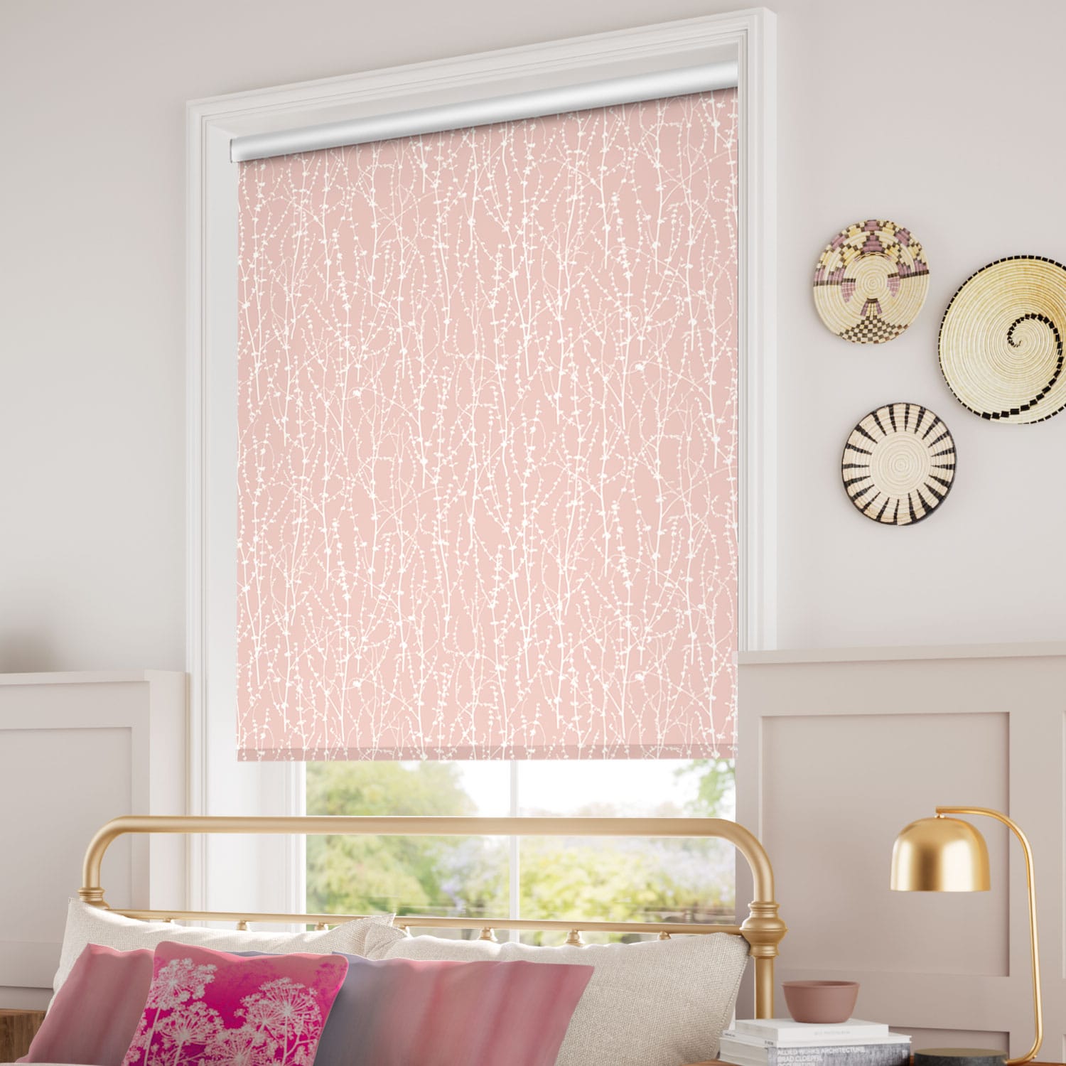 ColorizedZoom Dockleaf Blush Roller Blind